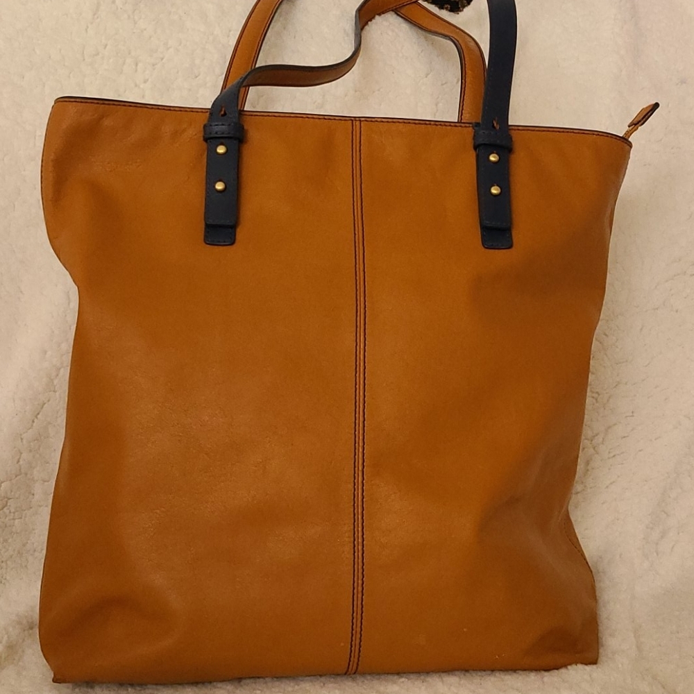 Vera Bradley Tan Leather Canyon Tote Bag